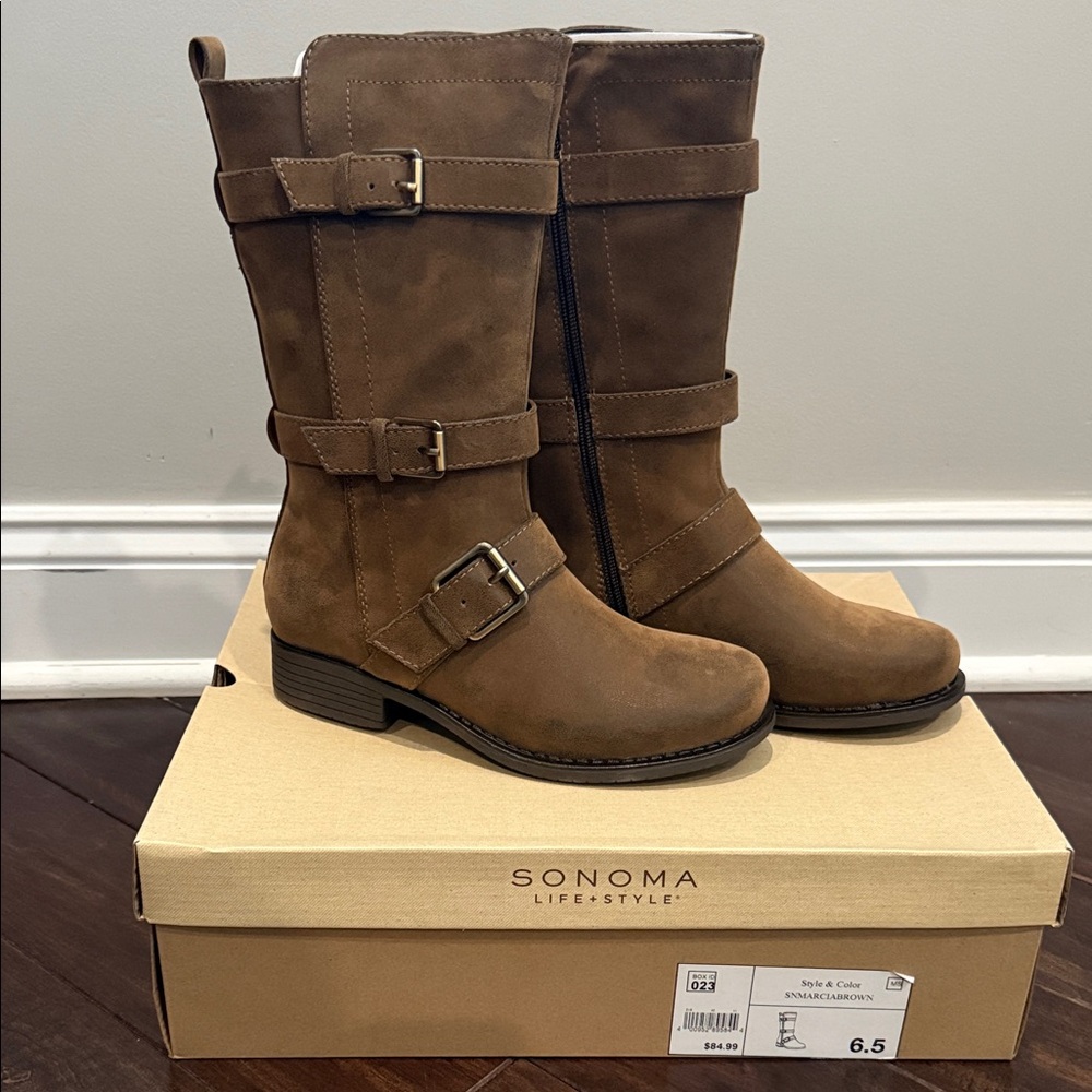 Sonoma Life + Style Women's Brown Boots with Buckles